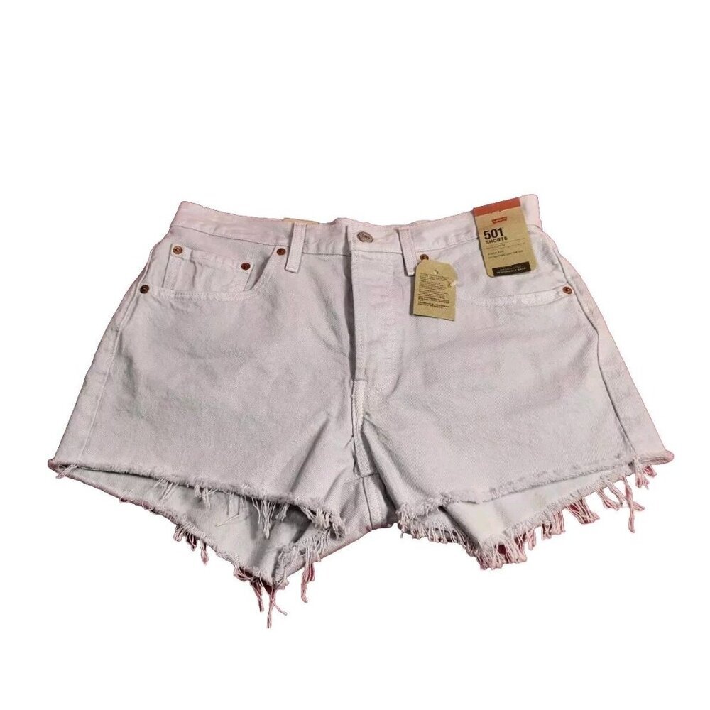 Levi's 501 Women's Shorts Size 30 Lilac High Rise Denim Cutoff Button Fly (27)